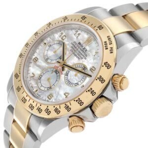 Luxury Rolex Cosmograph Daytona 116523 Men’s Watch – Stainless Steel & Gold Chronograph Watch with Mother of Pearl Dial